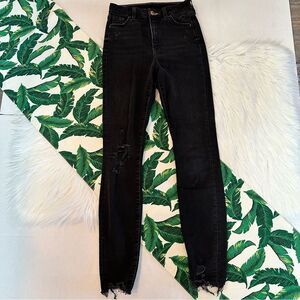 H&M Super Skinny High Waist Ankle Skinny Jean distressed 061